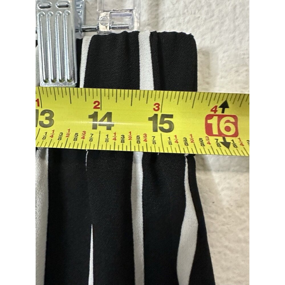 International Concepts Black White Stripe Wide Leg Stretch Waist Pants Medium - Picture 8 of 10